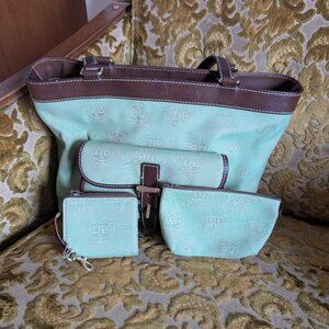 Mint Green Dooney & Bourke Purse with Wallet & Pouch